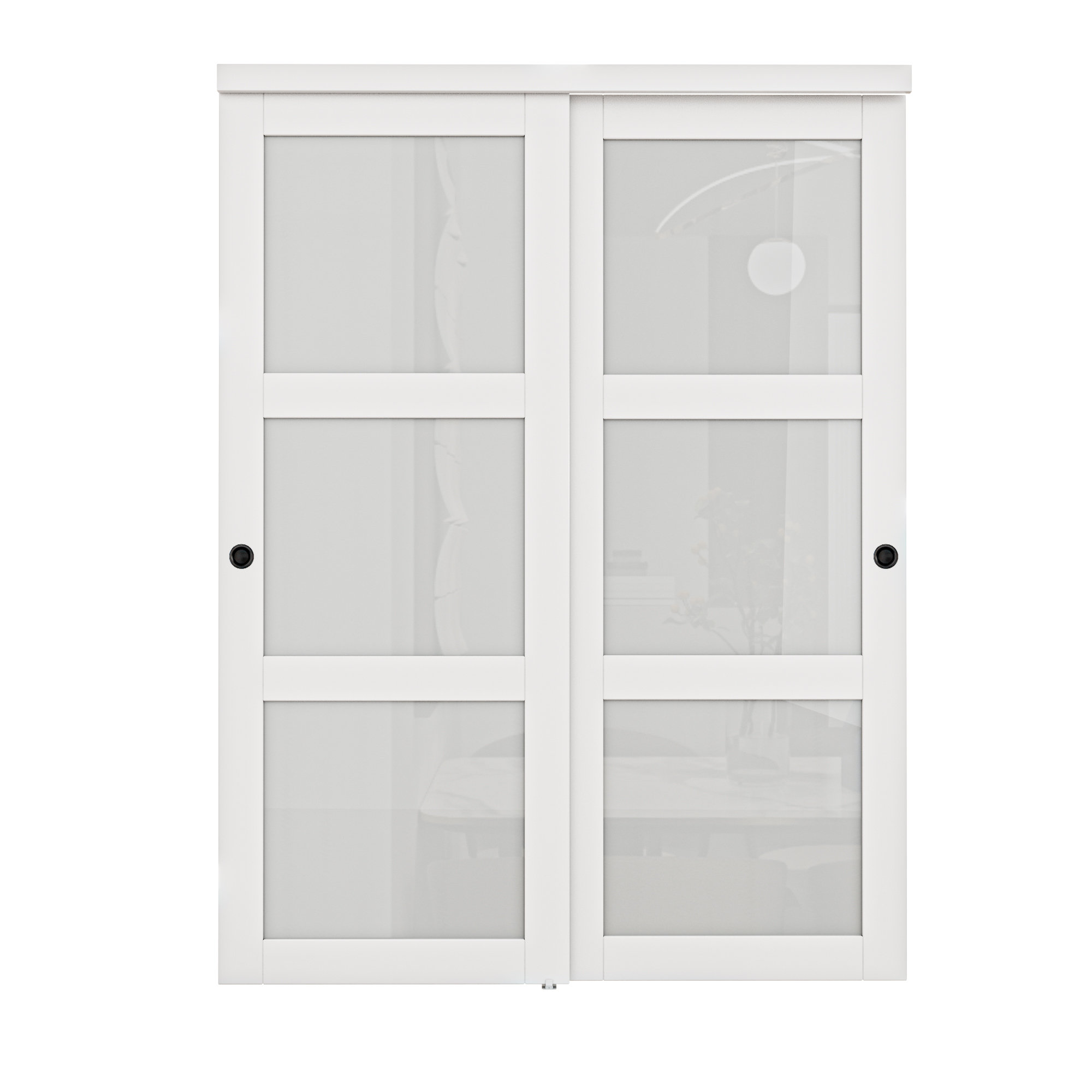 EverDoors 80" Preassembled Frosted 3Lite Glasses Pantry Closet